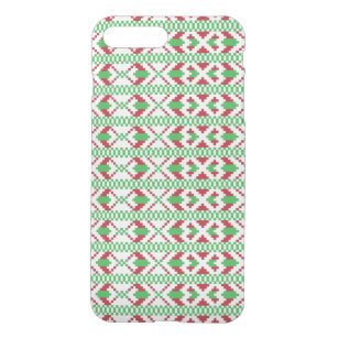 Ethnic Latvian green and red tribal folk art iPhone 8 Plus/7 Plus Case