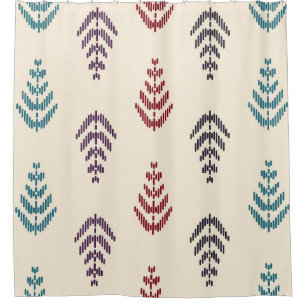 Ethnic leaf background art. Seamless pattern in tr Shower Curtain