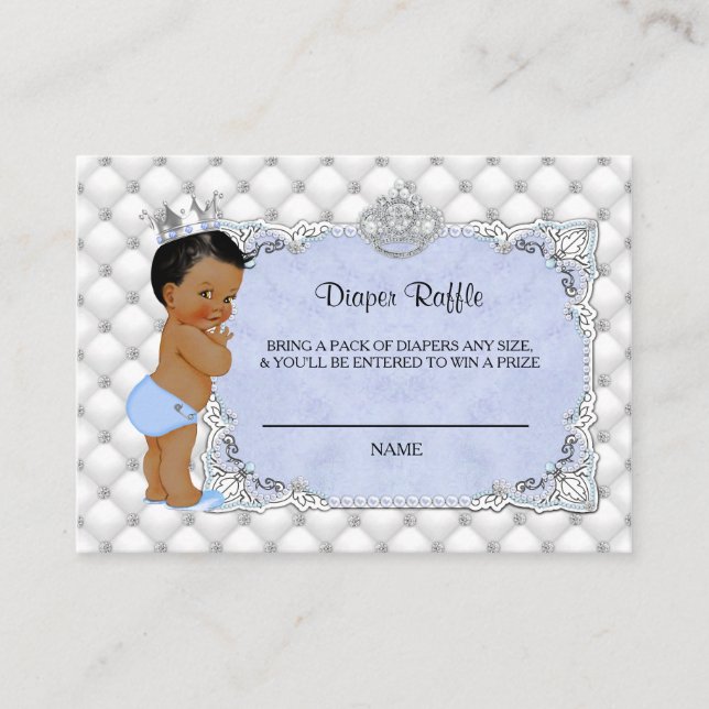 Ethnic Little Prince Baby Diaper Raffle Ticket Enclosure Card (Front)
