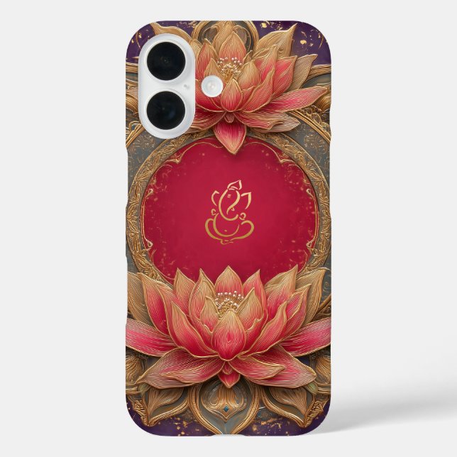 Ethnic Lotus Indian God Ganesh Case-Mate iPhone Case (Back)