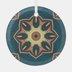 Ethnic mandala: seamless vintage pattern glass tree decoration