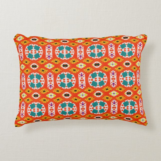 Ethnic marker art: vibrant seamless. decorative cushion (Front)