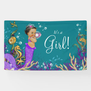Ethnic Mermaid Baby Shower Banner