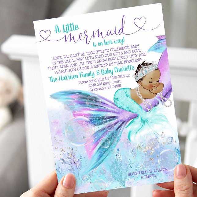 Ethnic Mermaid Mail Baby Shower Invitation (Creator Uploaded)