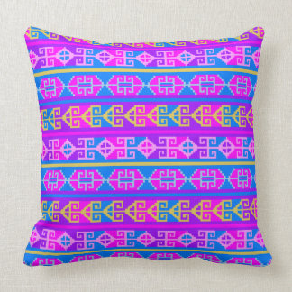 Ethnic Mexican Aztec geometric colourful pattern Cushion