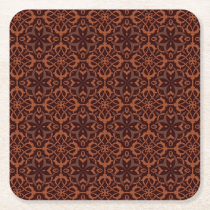 Ethnic modern geometric pattern 2 square paper coaster
