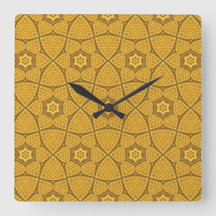 Ethnic modern geometric pattern square wall clock