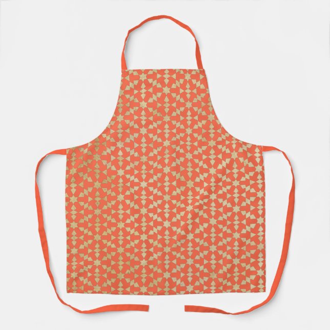 Ethnic Moroccan Geometric Mosaic Pattern  Apron (Front)