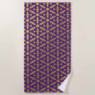 Ethnic Moroccan Geometric Mosaic Pattern Beach Towel