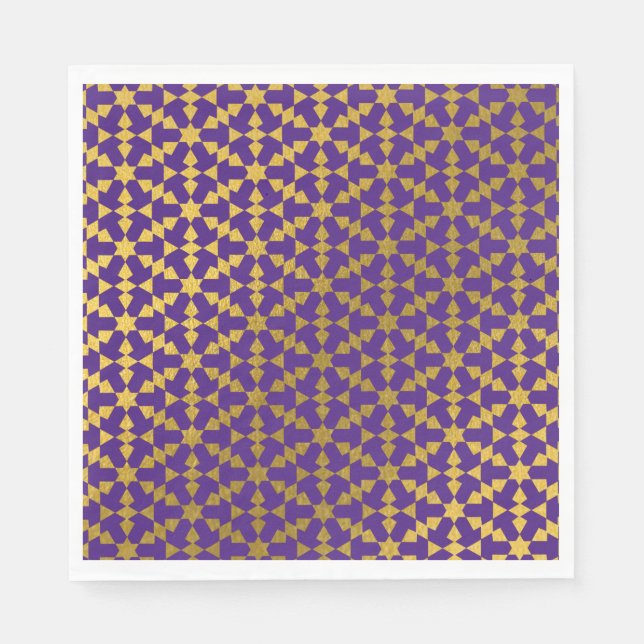 Ethnic Moroccan Geometric Mosaic Pattern Napkin (Front)