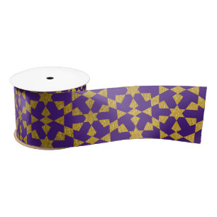 Ethnic Moroccan Geometric Mosaic Pattern Satin Ribbon