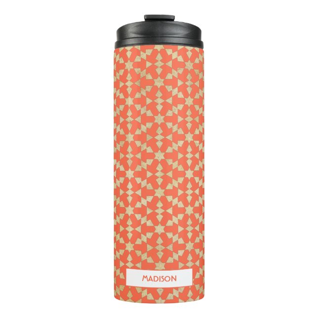 Ethnic Moroccan Geometric Mosaic Pattern  Thermal Tumbler (Front)
