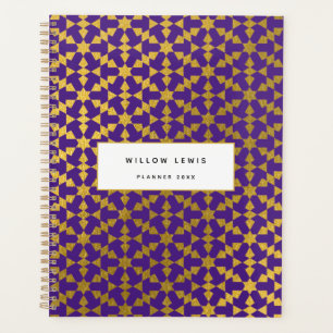 Ethnic Moroccan Purple & Gold Pattern Planner
