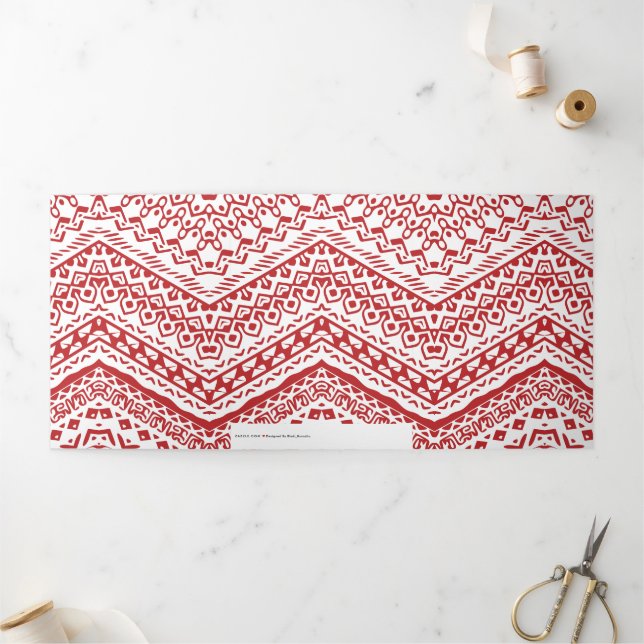 Ethnic Motifs 3 Tri-Fold Holiday Card (Outside)