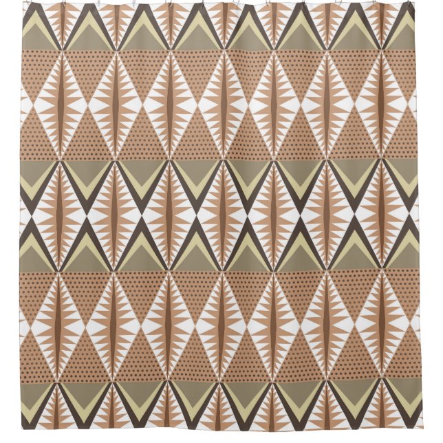 Ethnic Motifs: Elegant Folk Pattern. Shower Curtain (Front)