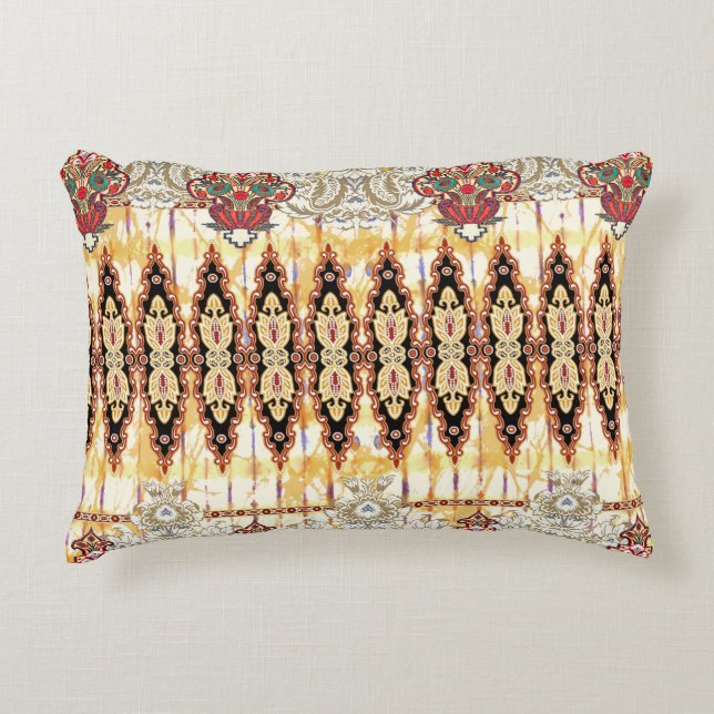 Ethnic Mughal: floral digital pattern Decorative Cushion (Front)