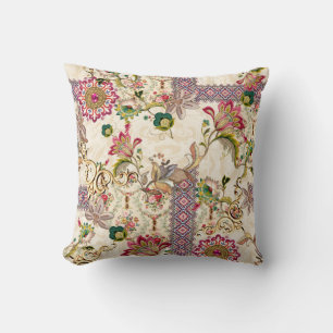 Ethnic Mughal Floral Paisley Cushion