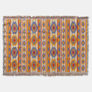 ethnic navajo seamless pattern throw blanket