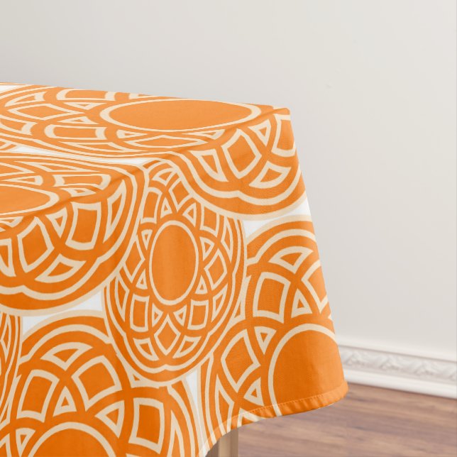 Ethnic Orange Geometric african pattern. Tablecloth (In Situ)