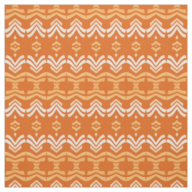 ethnic orange pattern fabric (Swatch)