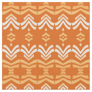 ethnic orange pattern fabric