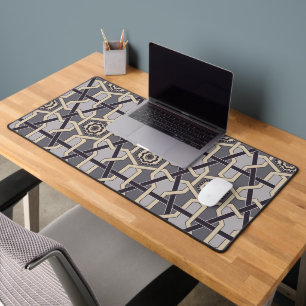Ethnic Oriental Ornament Embroidery decor Pattern Desk Mat