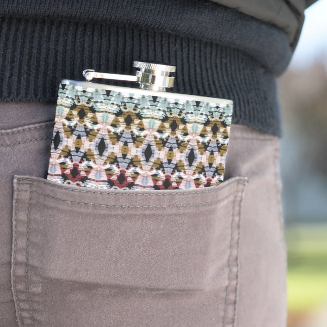 Ethnic ornament. Ikat. Hip Flask (In Situ)