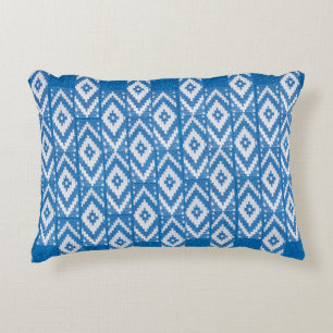 ethnic ornament on natural linen textile decorative cushion