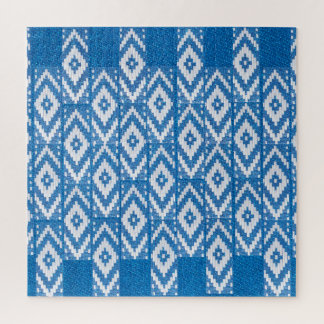 ethnic ornament on natural linen textile jigsaw puzzle