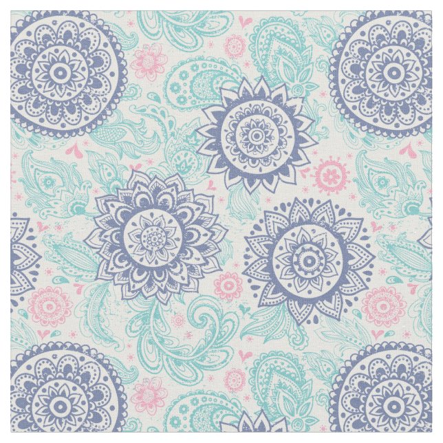 Ethnic Paisley Pattern Fabric (Close Up)
