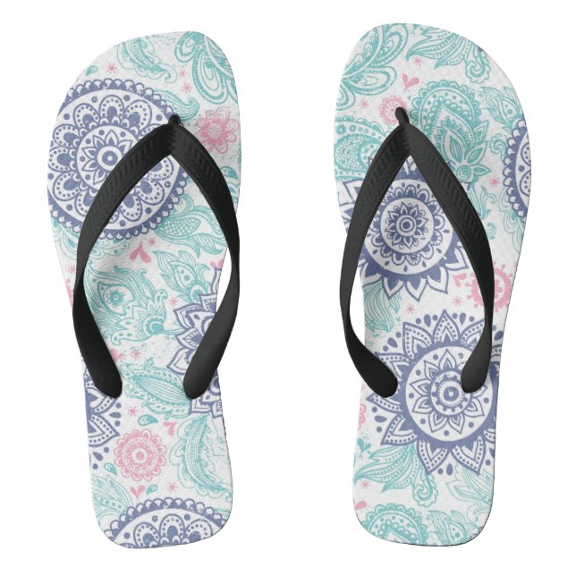 Ethnic Paisley Pattern Jandals (Footbed)