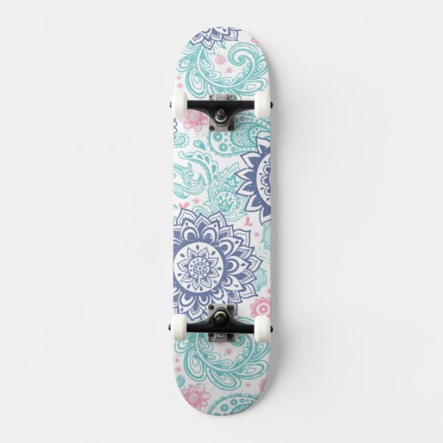 Ethnic Paisley Pattern Skateboard (Front)