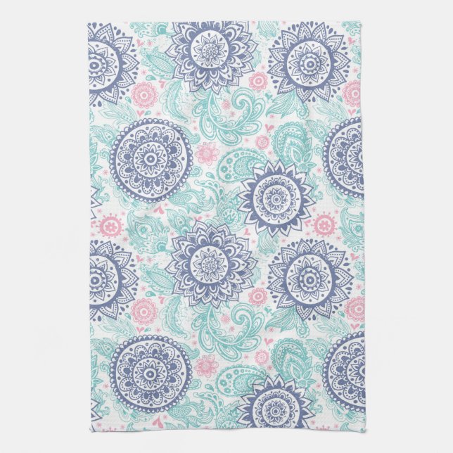 Ethnic Paisley Pattern Tea Towel (Vertical)