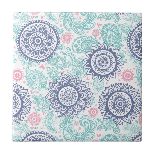 Ethnic Paisley Pattern Tile (Front)
