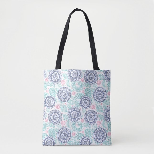 Ethnic Paisley Pattern Tote Bag (Front)