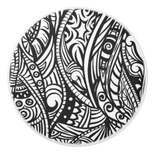 Ethnic pattern 3 ceramic knob