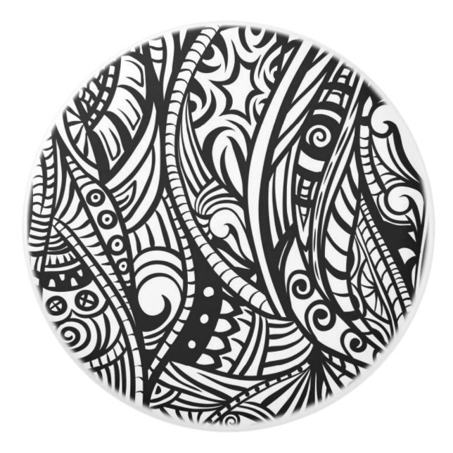 Ethnic pattern 3 ceramic knob (Front)