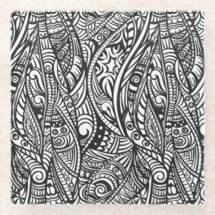 Ethnic pattern 3 glass coaster