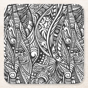 Ethnic pattern 3 square paper coaster