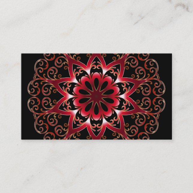 Ethnic Pattern Elegant Mandala Spa and Beauty Business Card (Front)