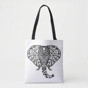 Ethnic Pattern Elephant 2 Tote Bag
