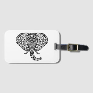 Ethnic Pattern Elephant Luggage Tag