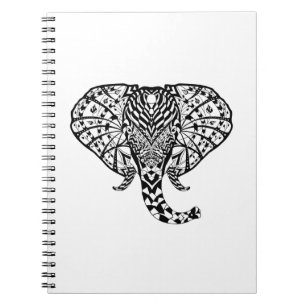 Ethnic Pattern Elephant Spiral Notebook
