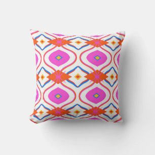 Ethnic pattern in bright pink color with Arabic, T Cushion