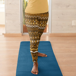 Ethnic pattern in brown tones leggings