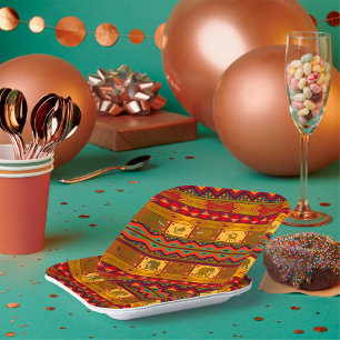 Ethnic Pattern Paper Plate