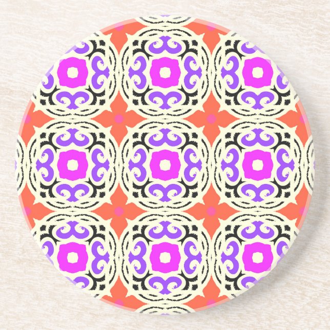 Ethnic Pattern with Moroccan Motifs Coaster (Front)