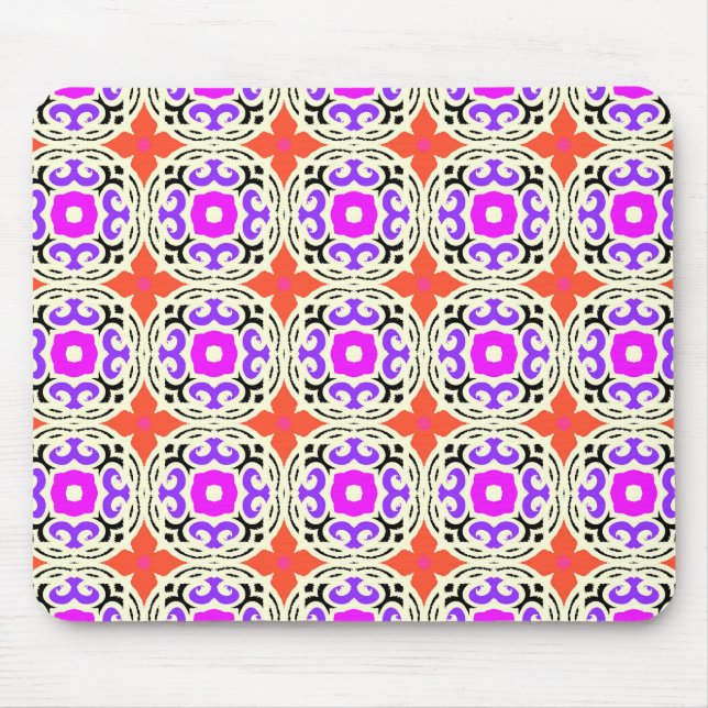 Ethnic Pattern with Moroccan Motifs Mouse Pad (Front)