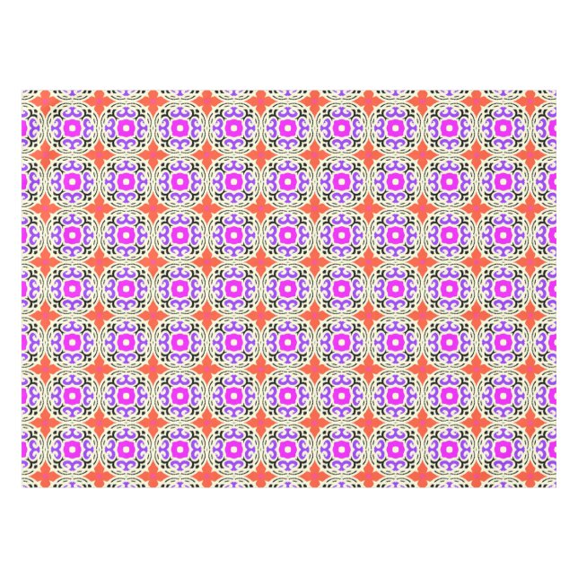 Ethnic Pattern with Moroccan Motifs Tablecloth (Front (Horizontal))