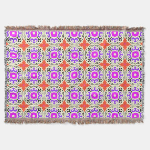 Ethnic Pattern with Moroccan Motifs Throw Blanket